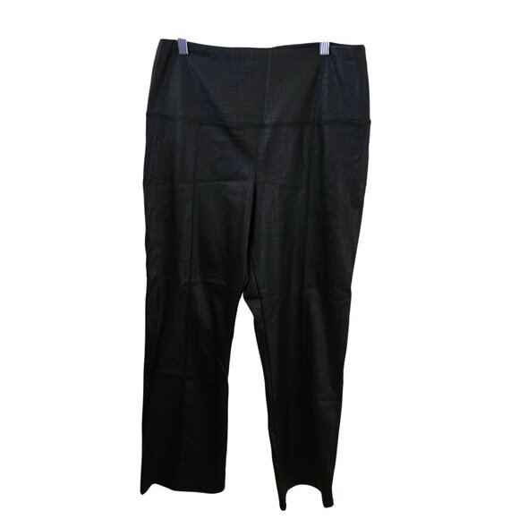 Joie NWT Croc Embossed Faux Leather Pull On Straight Leg Pants Size L - Picture 1 of 6